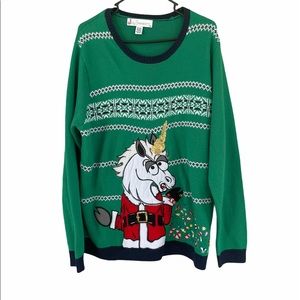 Jolly Sweaters Unicorn Ugly Christmas Sweater